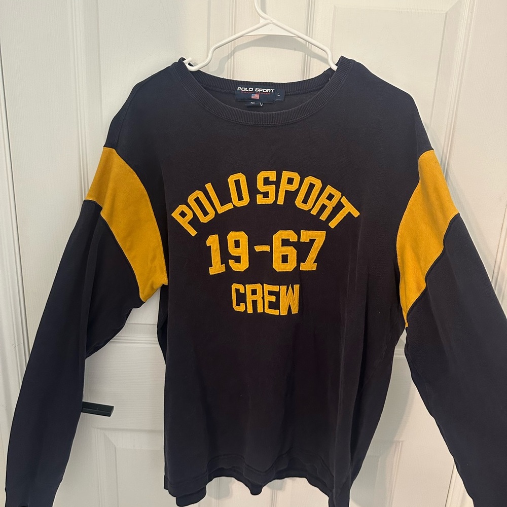Ralph Lauren vintage Polo Sport navy and Yellow Crewneck